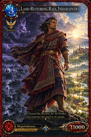 Land-Restoring Raja, Indarapatra - a card from the Mindanao set of Codex Legends.