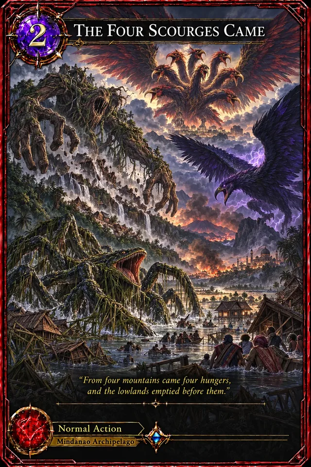 The Four Scourges Came - a card from the Mindanao set of Codex Legends.